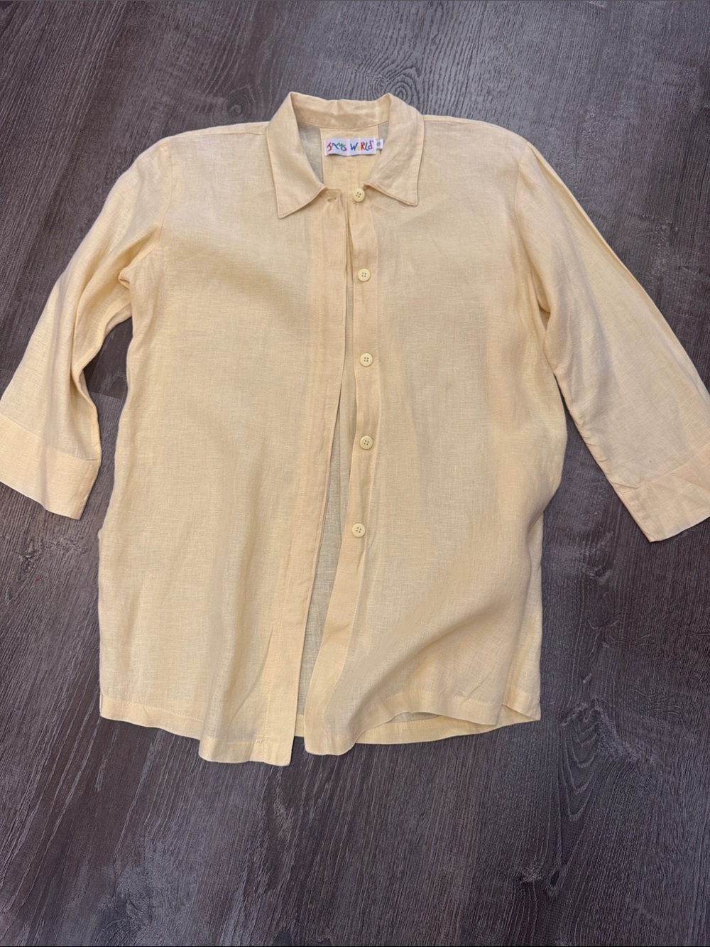 Jams World linen Soft Yellow Button-Down Shirt
